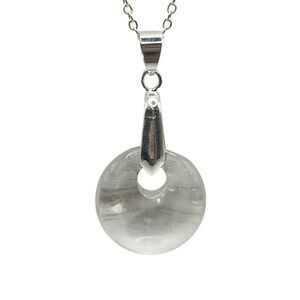 Silver Tone 23" Crystal Pendant Necklace *NEW*